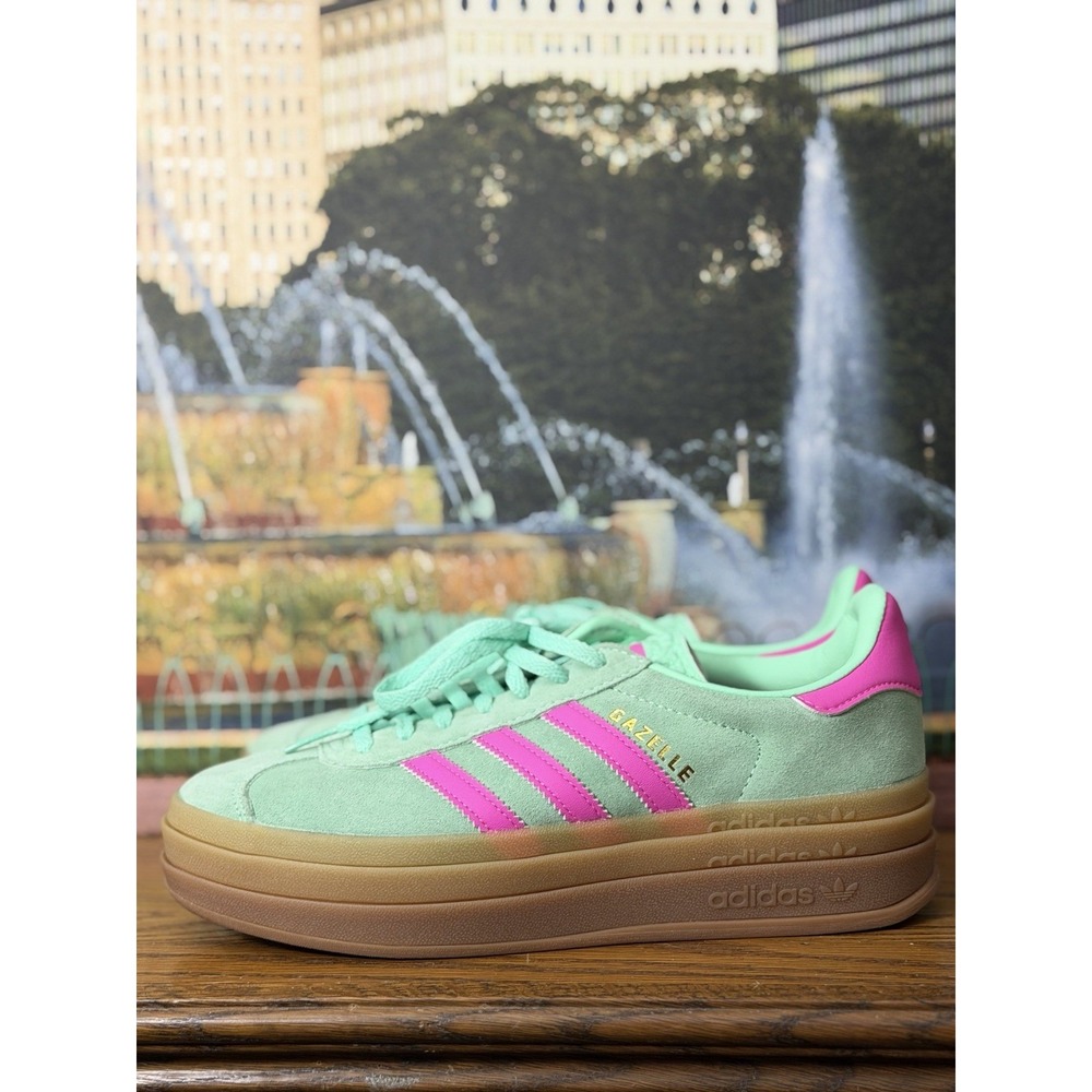 Size 7.5 - adidas Gazelle Bold Pulse Mint Screaming Pink W